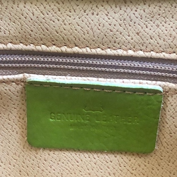 Green Leather Italian Shoulder Bag Purse - Picture 8 of 9